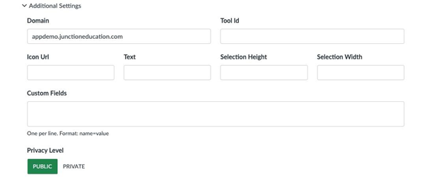 Additional Settings window with Domain field to be filled