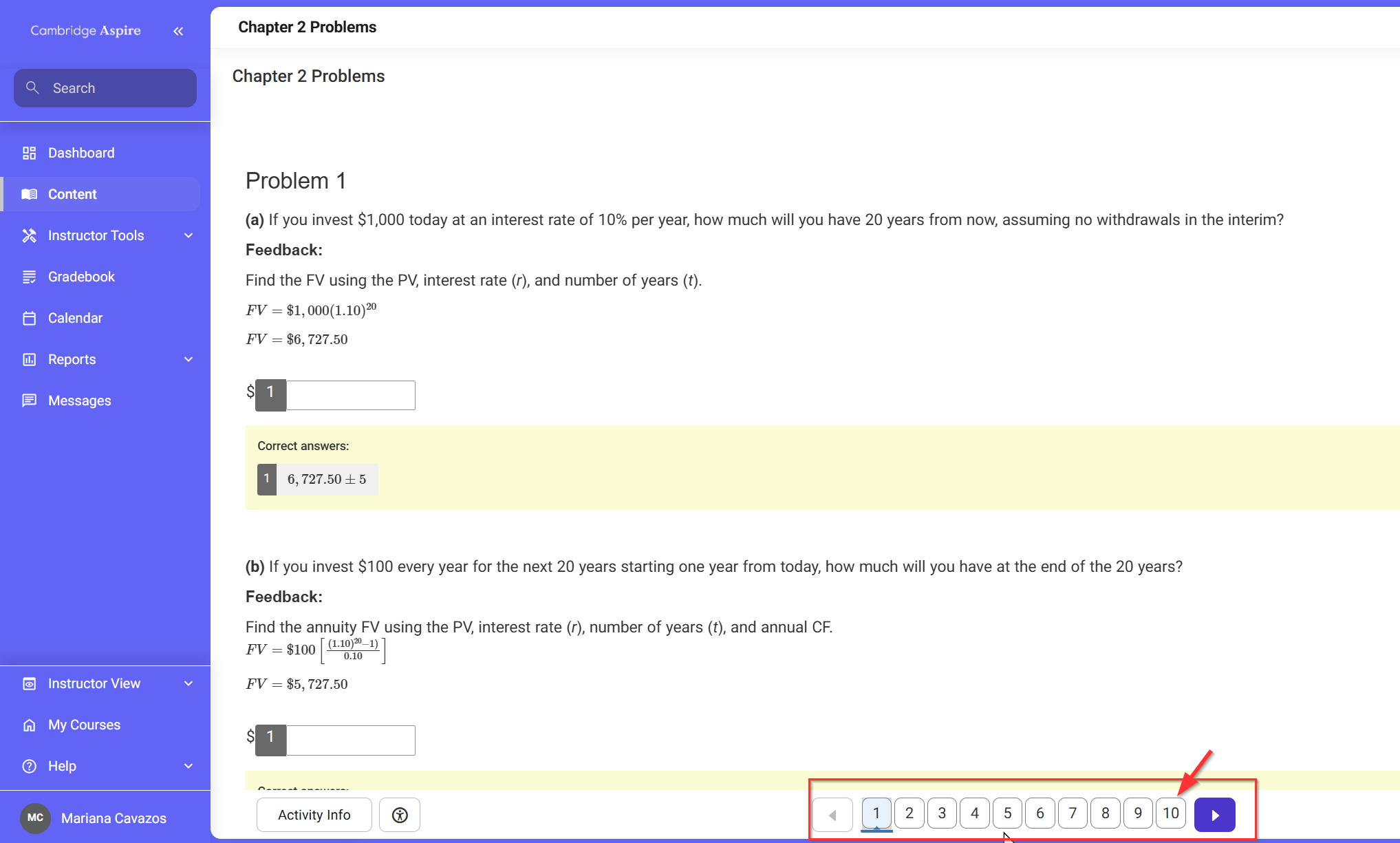 Activity window with numbers located on the bottom for navigation.png
